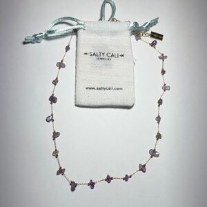 Purple and Gold Beaded Necklace